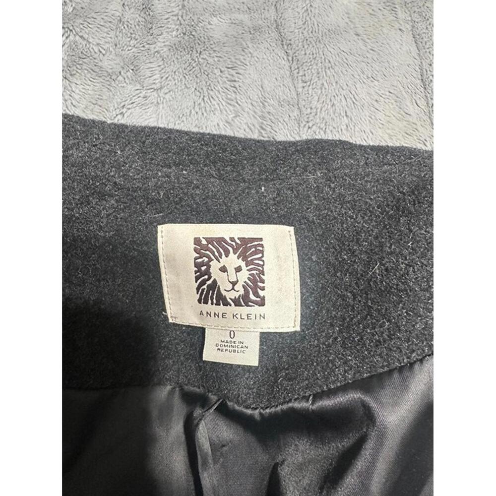 Anne Klein Wool Blend Long Hooded Peacoat – Size 0, Charcoal Gray - Picture 3 of 3